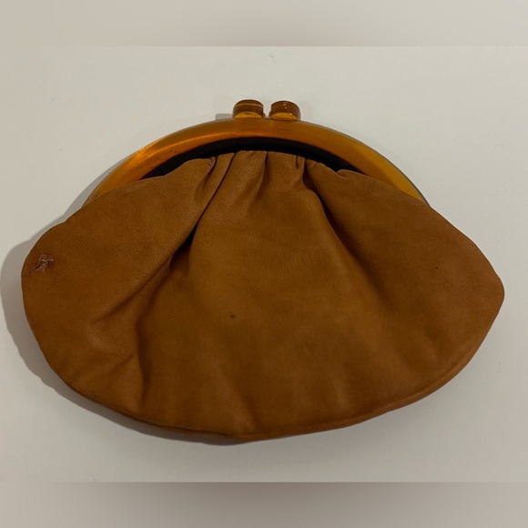 Vintage 50s 60s Budd Genuine Leather & Lucite Coin Purse - Inwood, Long Island - Picture 5 of 12